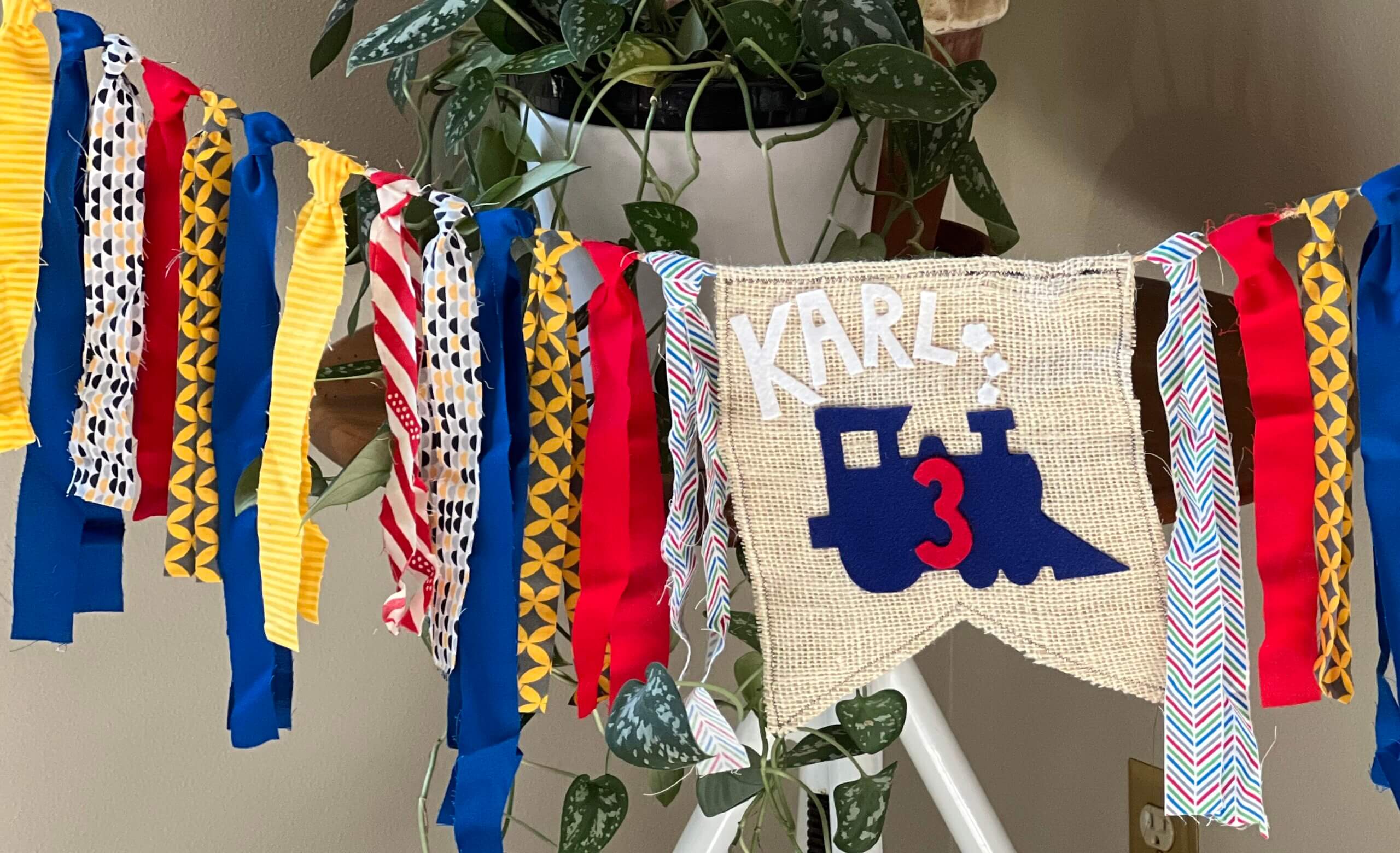 Train Birthday Banner