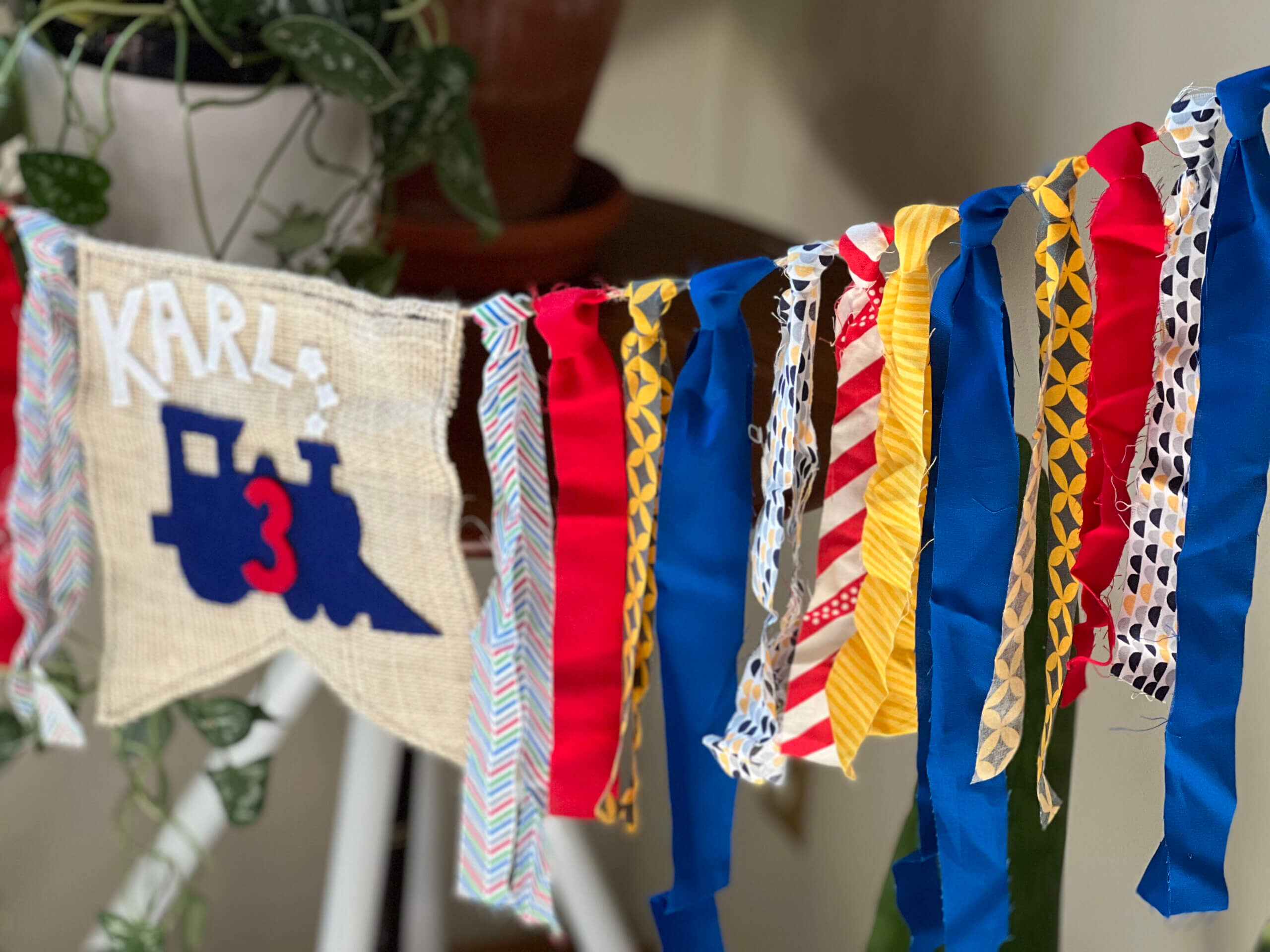 Personalized Train Birthday Banner
