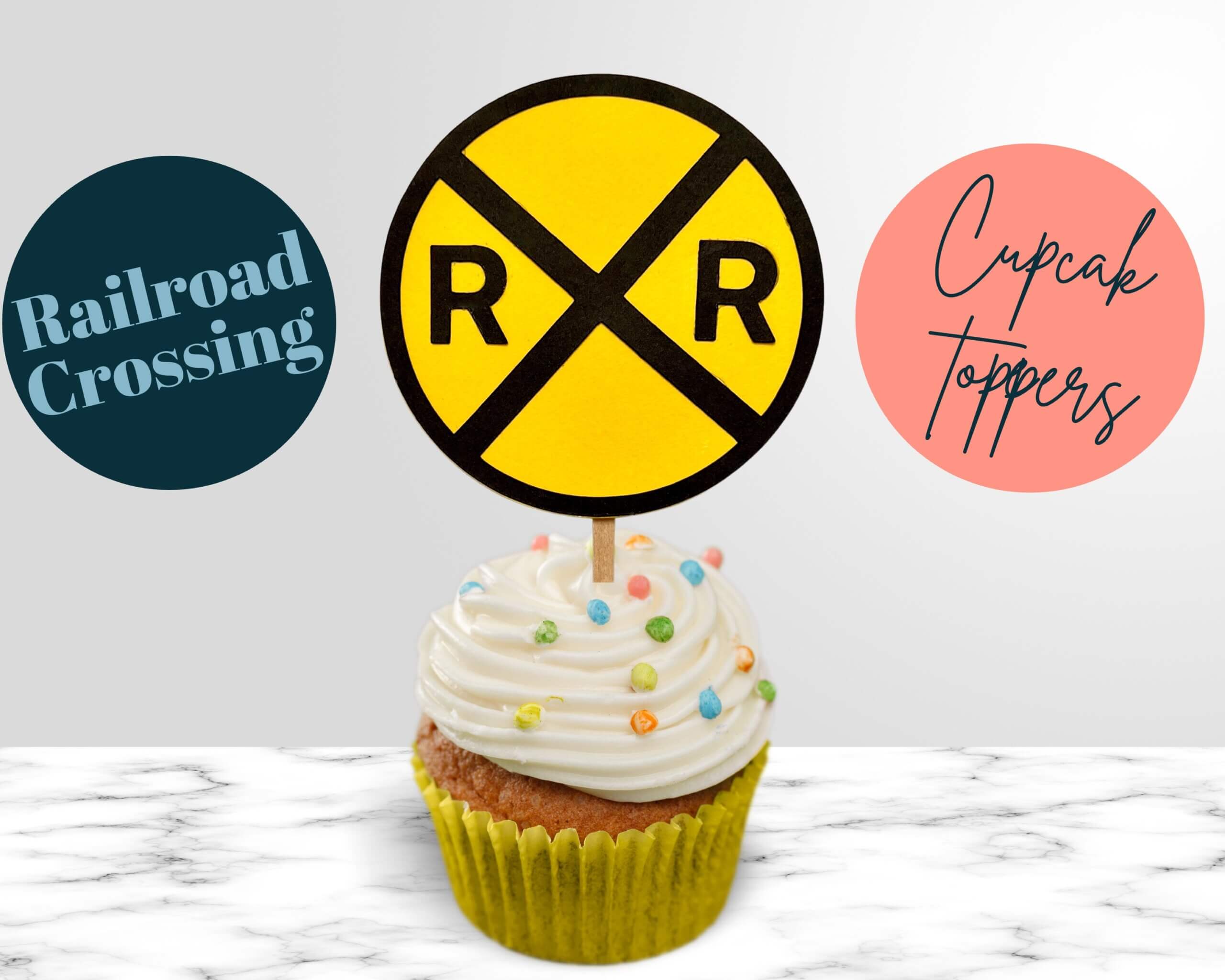 Railroad Crossing Cupcake Toppers